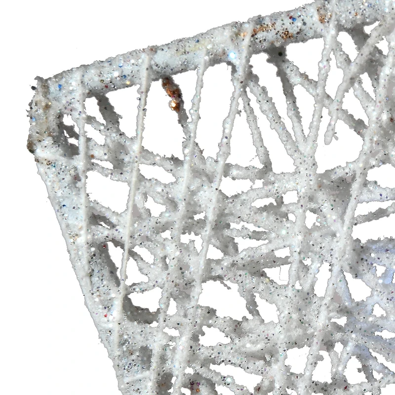 48" White Sisal Reindeer Pulling Sleigh with 140 Cool White LED Lights