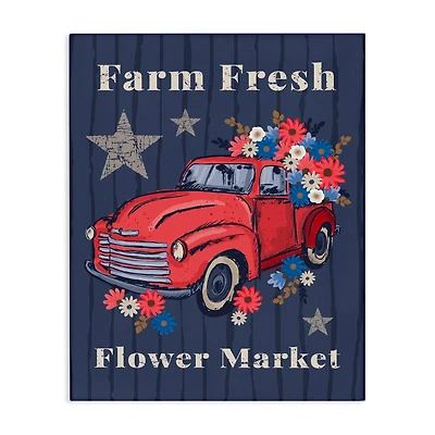 Stupell Industries Farm Fresh Patriotic Market Canvas Wall Art