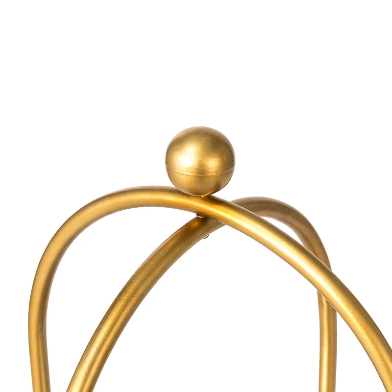 Glitzhome® 42" Gold Regency Modern 2-Tier Mirror Organizer Floor Shelf