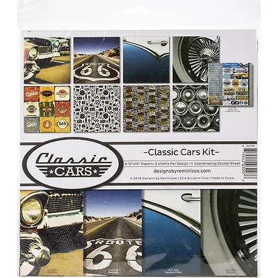 Reminisce Collection Kit 12"X12"-Classic Cars