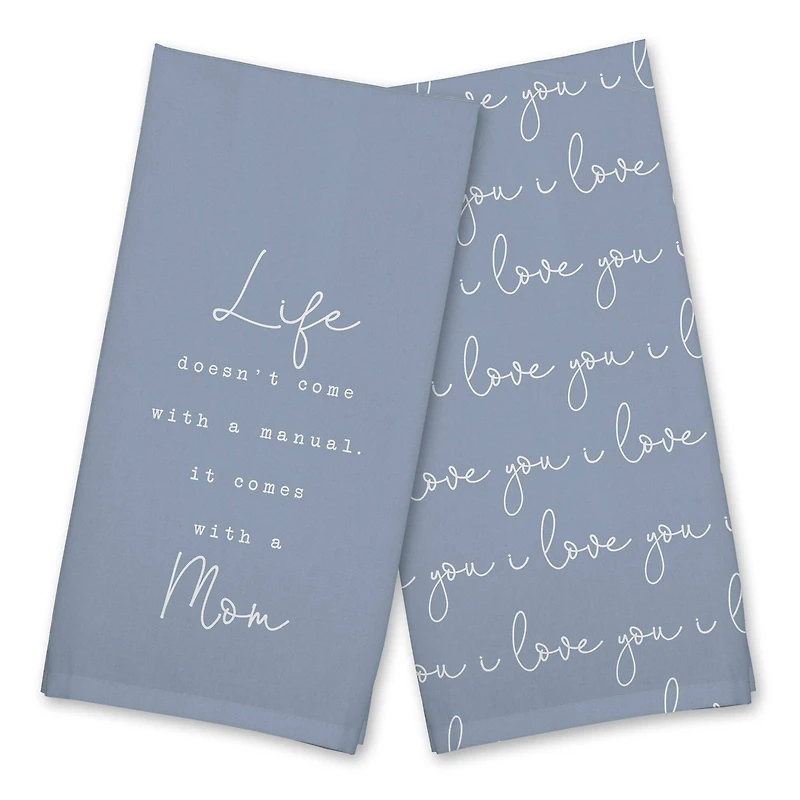 Life Comes with a Mom Cotton Twill Tea Towel Set