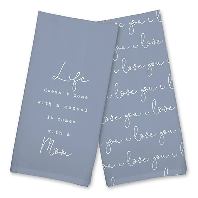 Life Comes with a Mom Cotton Twill Tea Towel Set