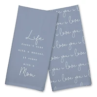 Life Comes with a Mom Cotton Twill Tea Towel Set