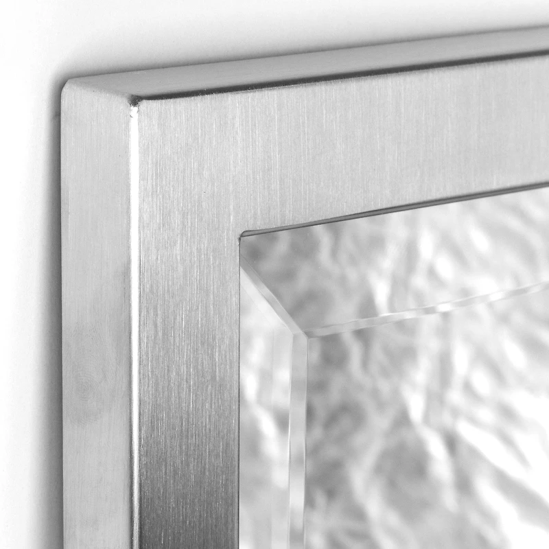 Head West 25" Brushed Nickel Stainless Steel Framed Wall Mirror