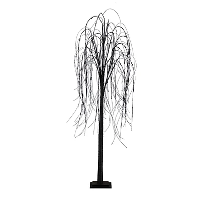 6ft. Orange & Purple LED Pre-Lit Halloween Black Willow Artificial Fall Tree