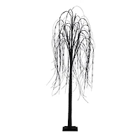 6ft. Orange & Purple LED Pre-Lit Halloween Black Willow Artificial Fall Tree