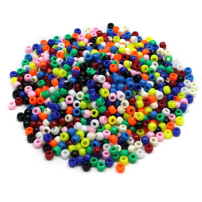 Creativity Street® 9mm Bright Hues Pony Beads, 3 Packs of 1,000