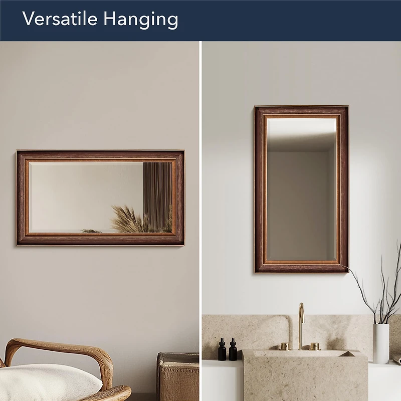 Head West 27.5" Bronze & Copper Oil-Rubbed Framed Wall Mirror