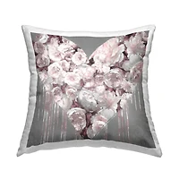 Stupell Industries Romantic Pink Roses Urban Drip Heart Shape Throw Pillow, 18" x 18"