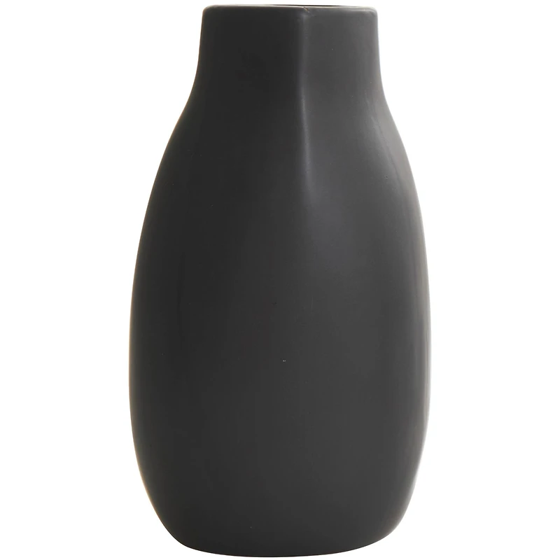 9" Black Ceramic Minimalistic Vase Set