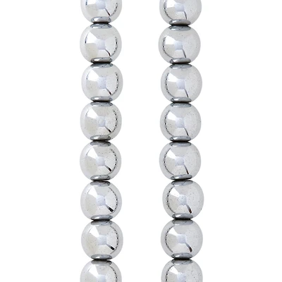 9 Packs: 24 ct. (216 total) Silver Hematite Round Beads, 10mm by Bead Landing™