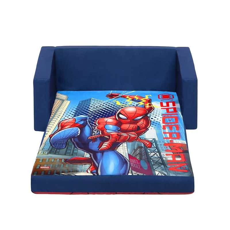 Marvel Spider Man Cozee Flip Out 2 In 1 Convertible Sofa To Lounger For Kids 