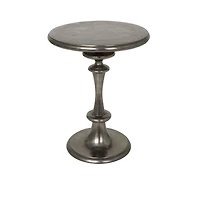 23" Black Aluminum Turned Style Accent Table