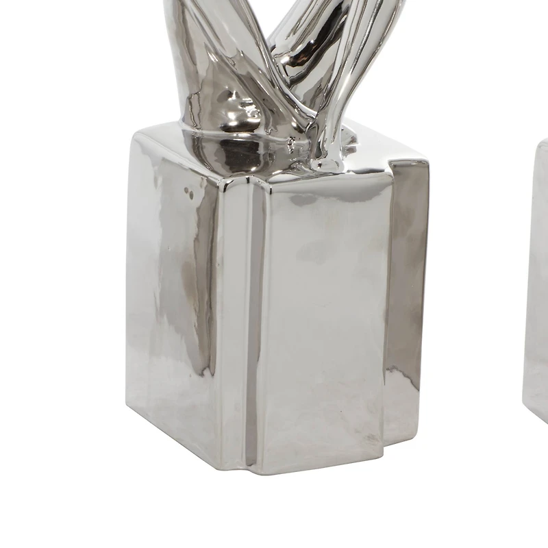 CosmoLiving by Cosmopolitan Silver Ceramic Sculpture Set