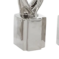 CosmoLiving by Cosmopolitan Silver Ceramic Sculpture Set