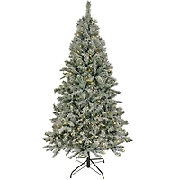 6.5ft. Pre-Lit Snowy Harwich Artificial Christmas Tree, Warm White LED Lights
