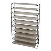 Simplify Black 10-Tier 50 Pair Shoe Rack