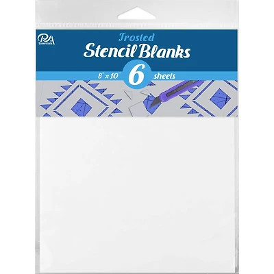 PA Essentials 8'' x 10'' Frosted Uncut Blank Stencil, 6ct.