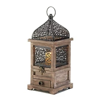 14'' Flip-Top Wooden Lantern
