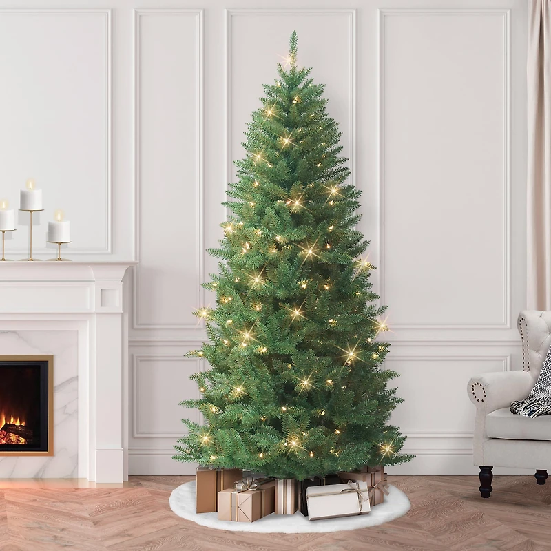 7ft. Pre-Lit Carson Artificial Pine Tree, Clear Lights