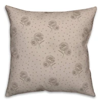 Floral Dots Throw Pillow