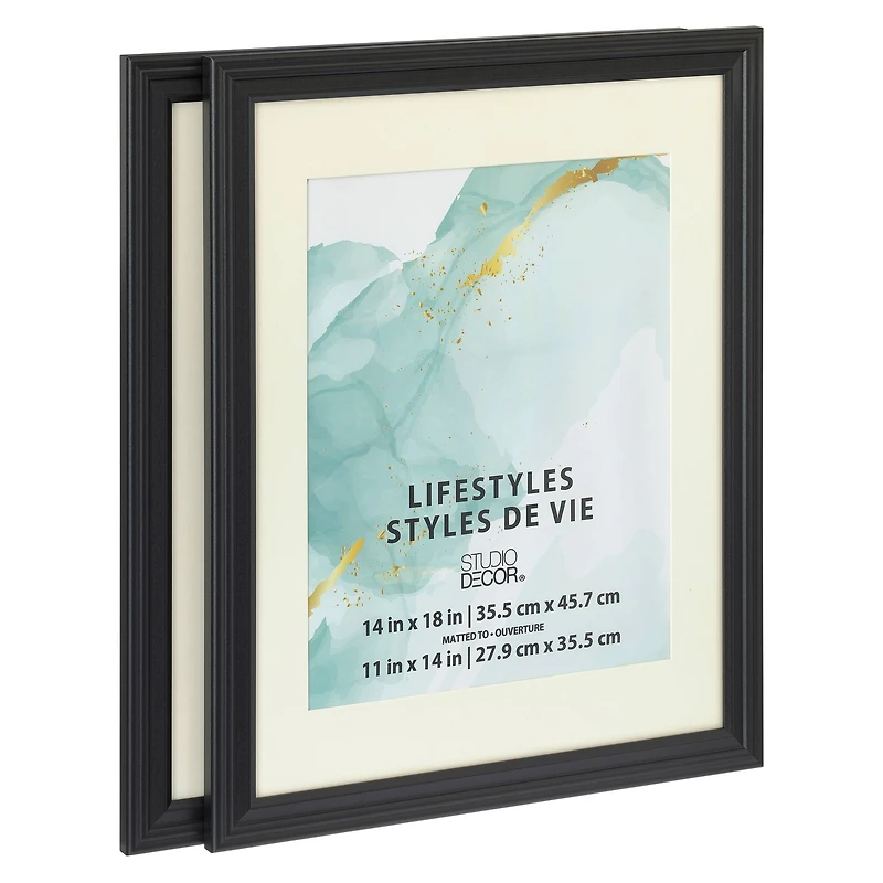 2 Pack Lifestyles 11" x 14" Black Frames with Mat by Studio Décor®