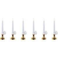 Single Light Window Candles with Remote and Timer - 10" - White - Set of 6