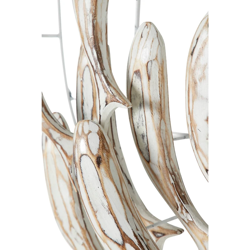 Silver Coastal Fish Wood Wall Decor, 32" x 28"