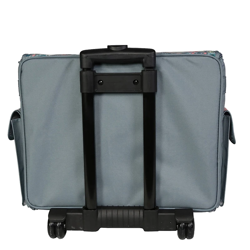 Everything Mary Green Floral Rolling Sewing Machine Tote