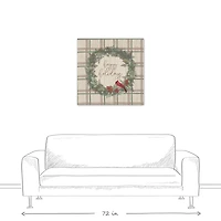 Happy Holidays Plaid Canvas Wall Art