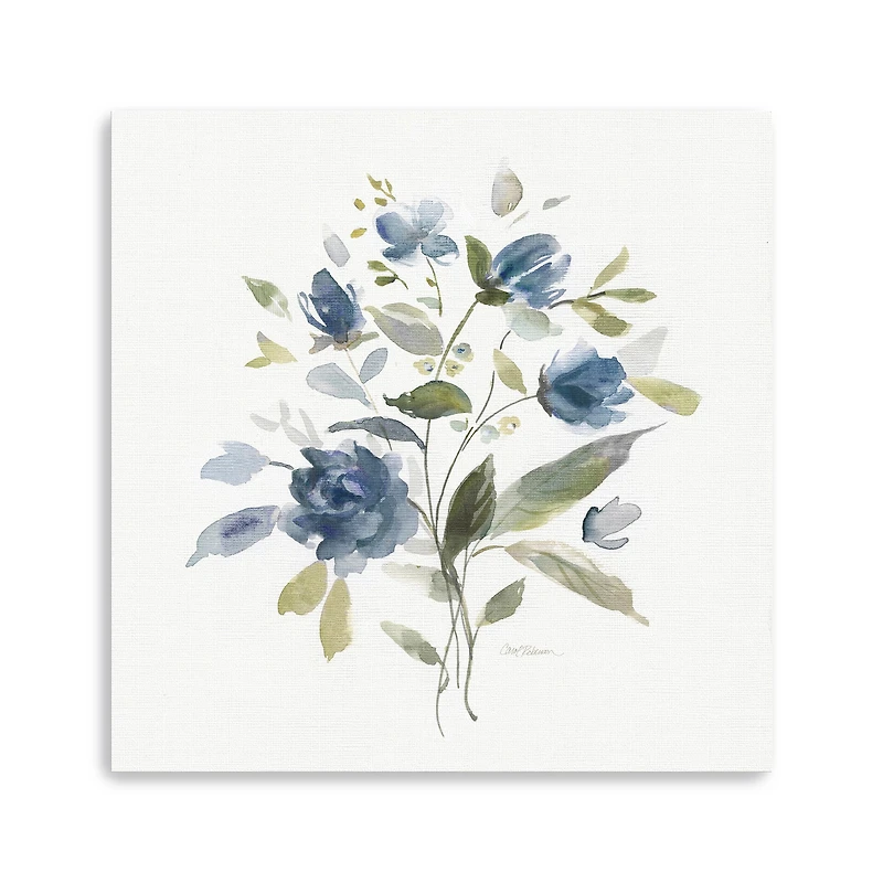 Wild Blue Blooms I Canvas Giclee