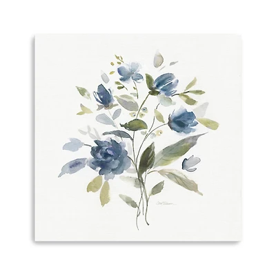 Wild Blue Blooms I Canvas Giclee