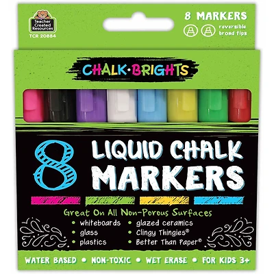 Teacher Created Resources Chalk Brights Liquid Chalk Markers, 8ct.