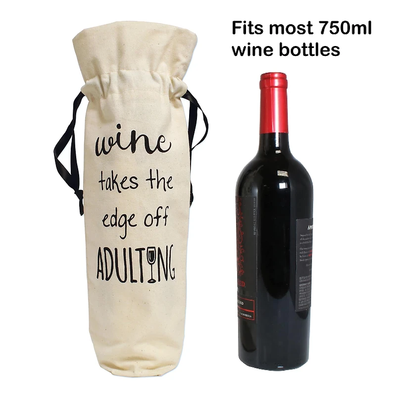 Personality Case™ Adulting Canvas Wine Bag