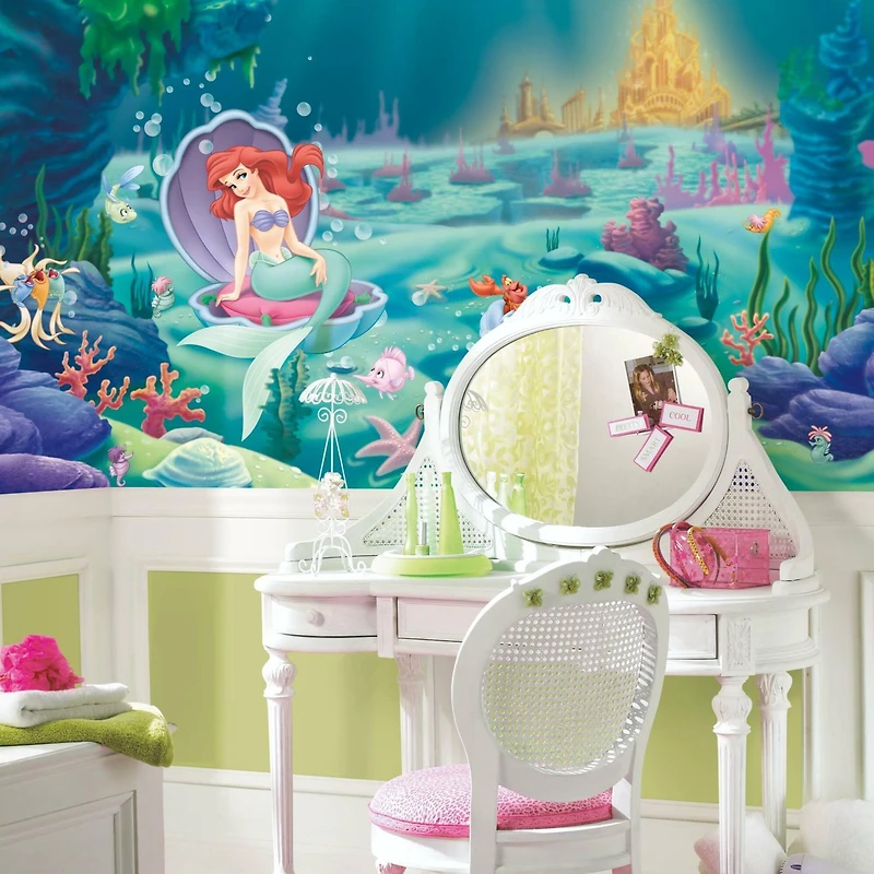 RoomMates Little Mermaid Chair Rail Prepasted Mural