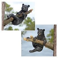 Design Toscano Up a Tree Hanging Black Bear Cub Statues Climbing & Hanging Set