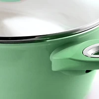 Gibson Home® Plaza Café Mint Aluminum 4.5qt. Dutch Oven with Soft Touch Handles
