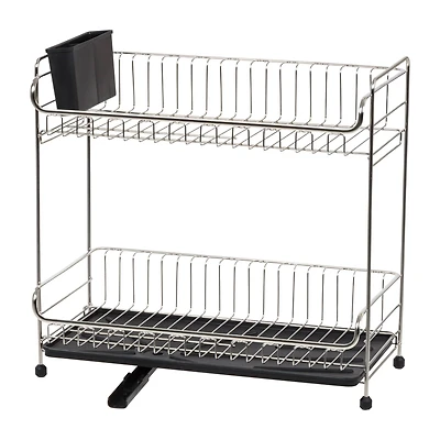 IRIS® 17" Stainless Steel 2-Tier Dish Rack