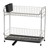IRIS® 17" Stainless Steel 2-Tier Dish Rack