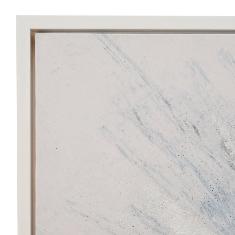 White Wood Glam Framed Abstract Wall Art 39" x 39" x 2"