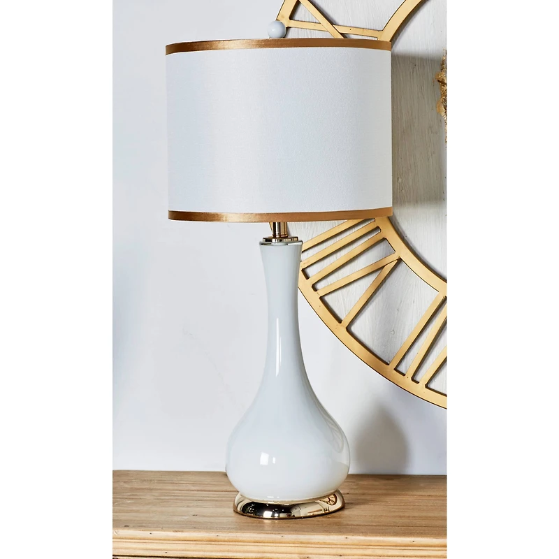 Set of 2 Gold Metal Traditional Table Lamp, 29" x 13" x 13"