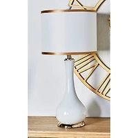 Set of 2 Gold Metal Traditional Table Lamp, 29" x 13" x 13"