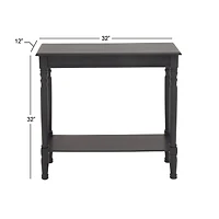 Black Traditional Wood Console Table, 32" x 32"