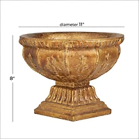 Gold Polystone Traditional Decorative Bowl, 9" x 11" x 11"