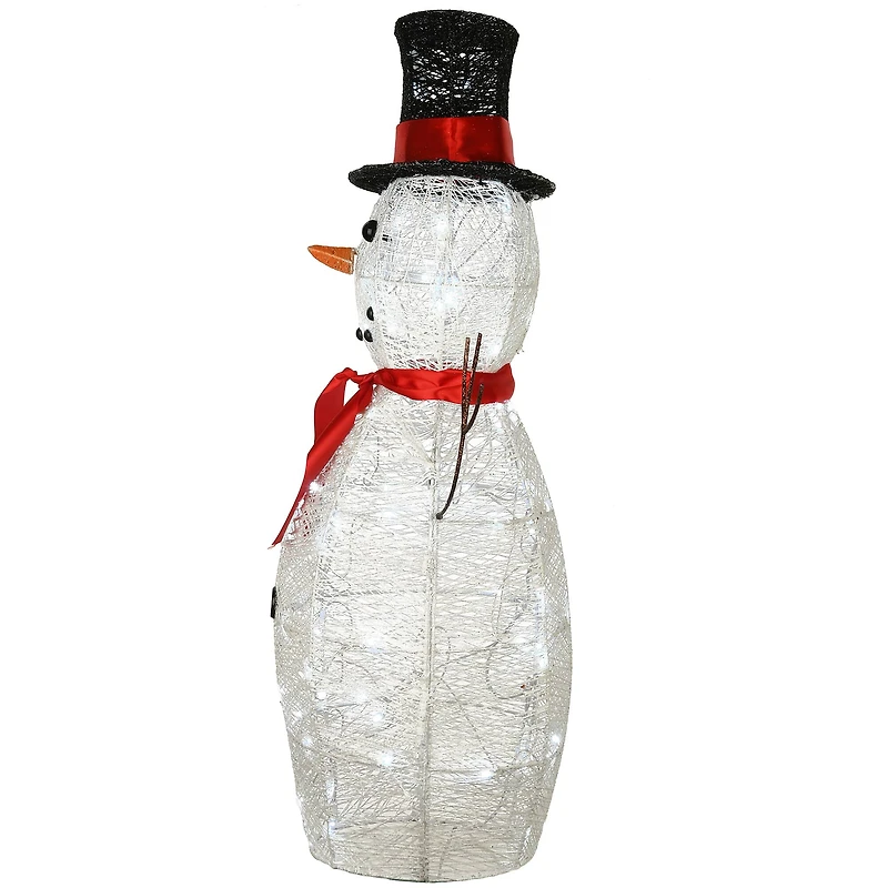 36" Pre-Lit Sisal Snowman Decoration