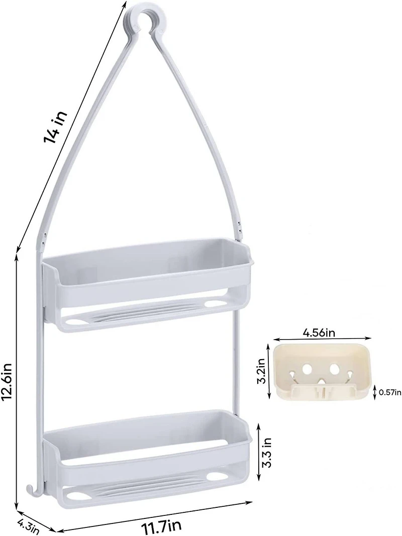NEX™ 12" White Over Shower Head Shower Caddy