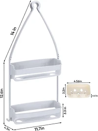 NEX™ 12" White Over Shower Head Shower Caddy