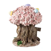Glitzhome® 8" Easter Resin Bunny & Pink Blossoms Table Decor