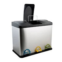 Organize It All 3 Compartment Stainless Steel Recycle Bin