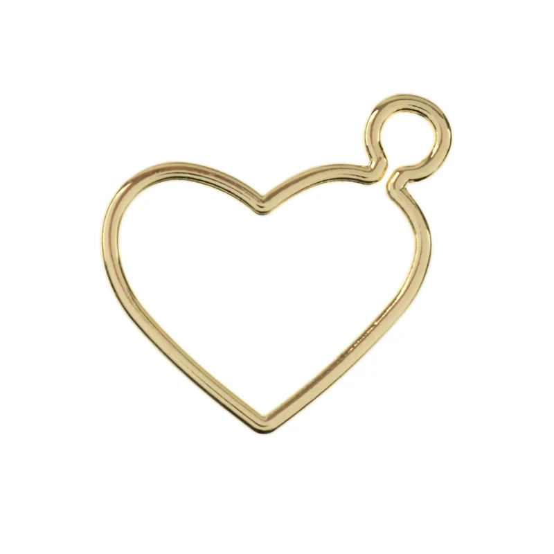 John Bead Beadwork Findings Gold Heart Side Link Pendant, 5ct.